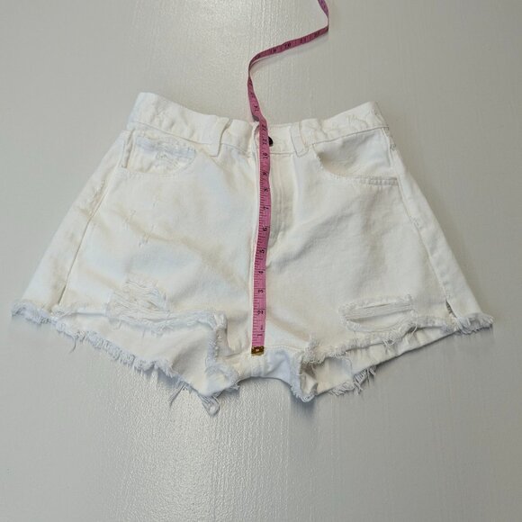 NWOT Buddy Love Size 27 White Denim Cut Off Shorts - Picture 10 of 14
